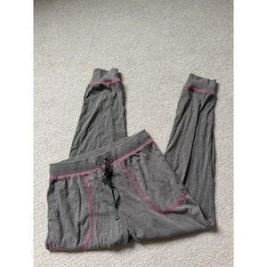 Natural Life Gray Pink Contrast Stitch Knit Jogger Lounge Pants Large